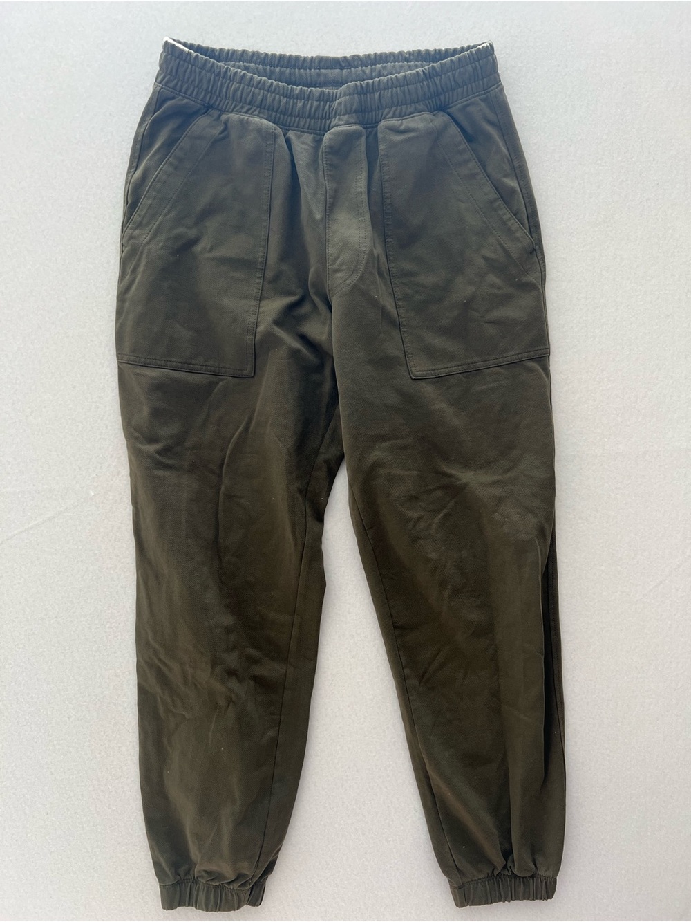 Uniqlo Men’s M Olive Washed Jersey Jogger Pants Utility Streetwear